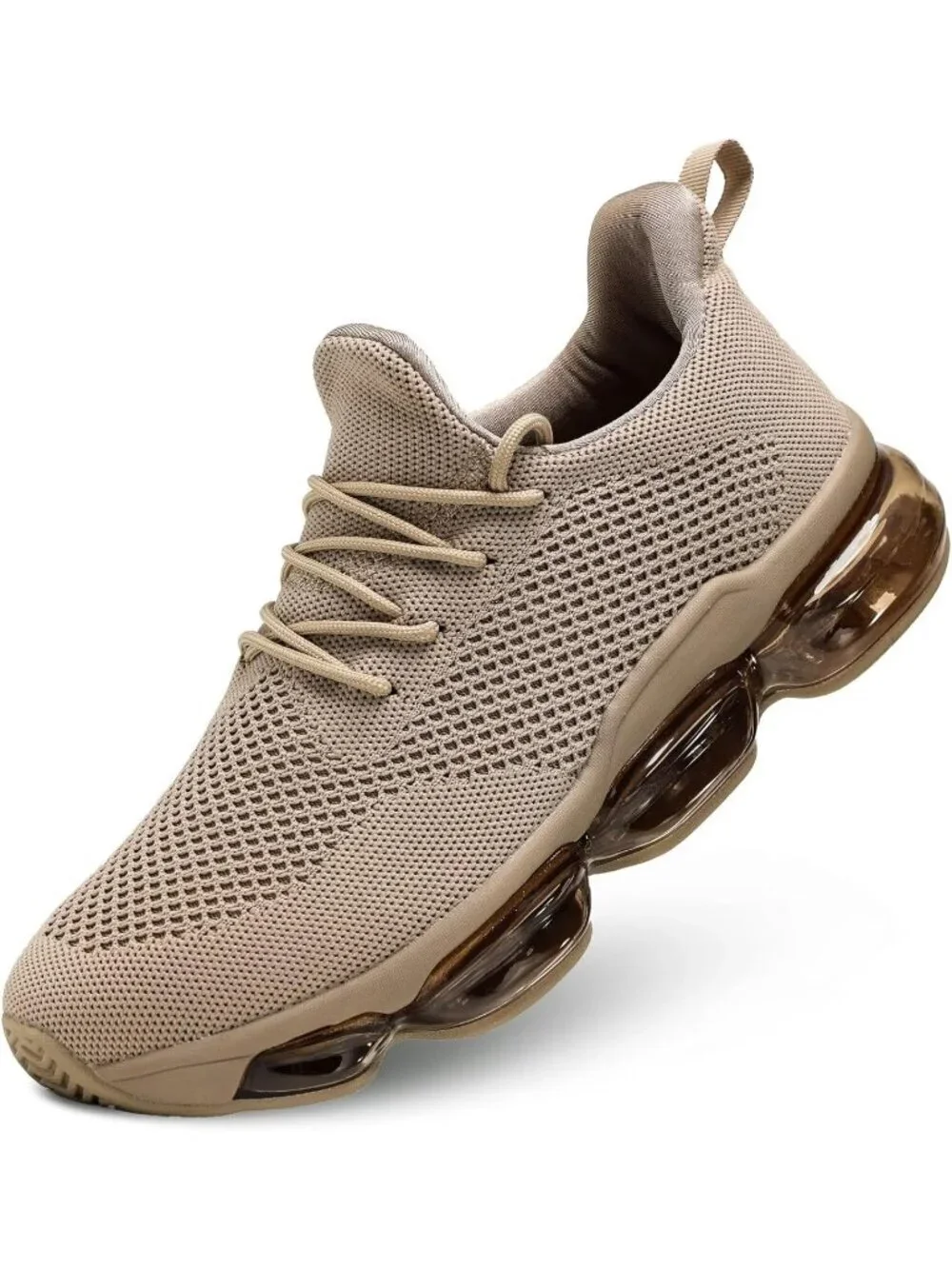 Men's Khaki Walking Shoes Casual Fashion Silp On Tennis Running Sneakers Comfort